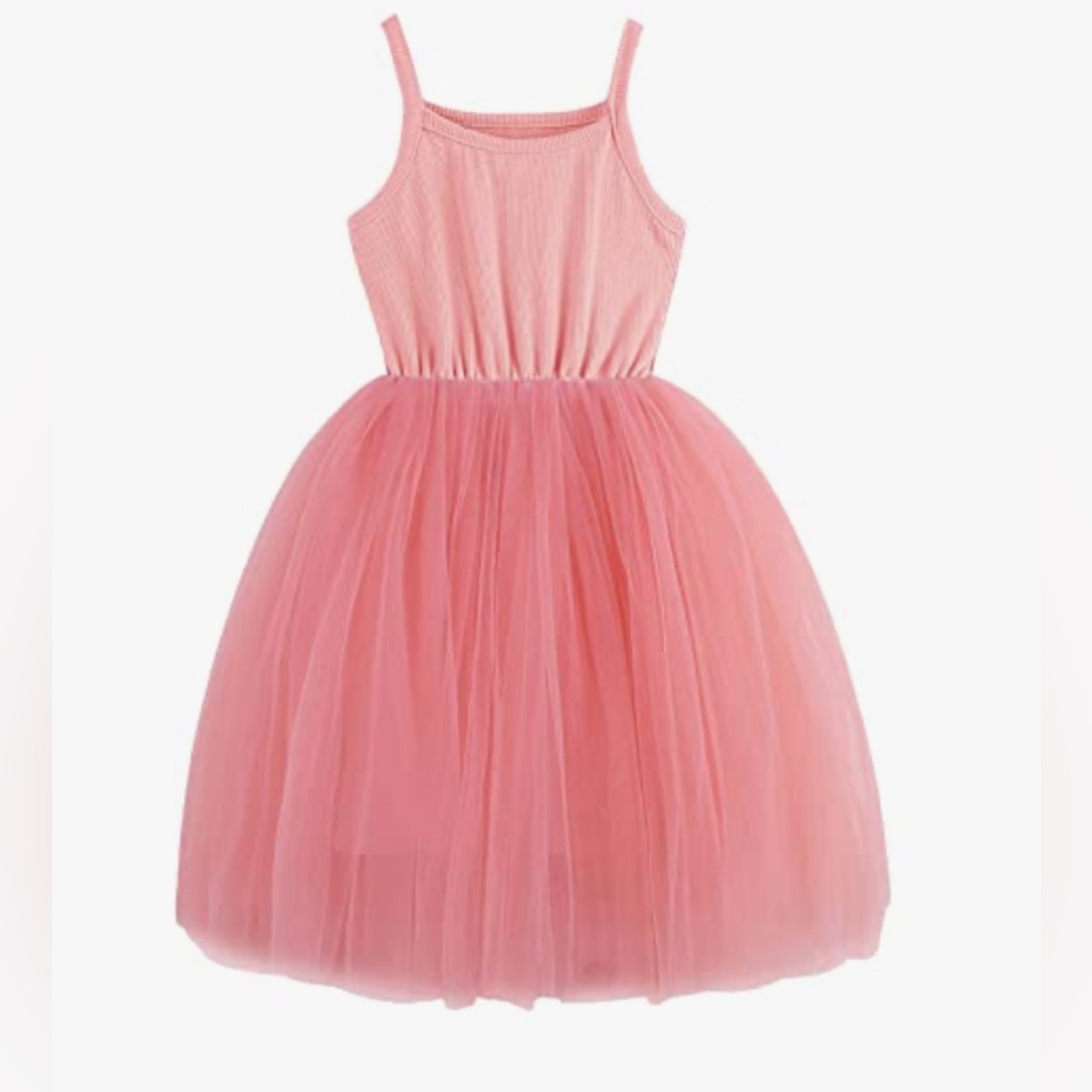 Elegant Pink Tulle Kids Dress
